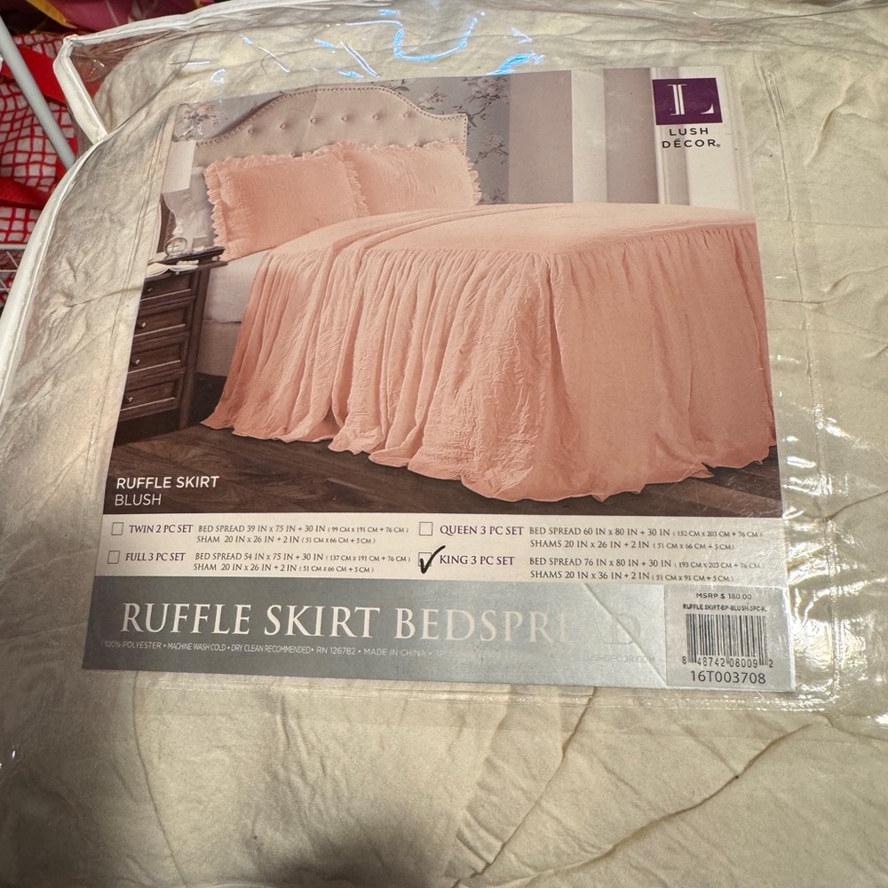 Ivory Ruffle Skirt Bedspread